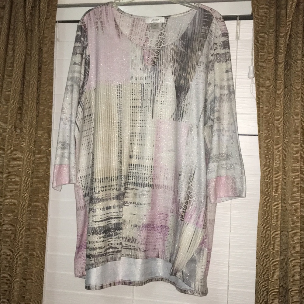 CJ Banks , Silver, Gray, Pink. Top